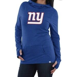 WOMEN'S FAN FASHION MAJESTIC NFL NY Giants LONG SLEEVE SHIRT HOODIE SIZE XXL NEW